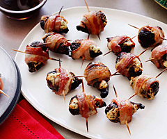 Prosciutto Wrapped Blue Cheese Stuffed Figs with a Balsamic Syrup